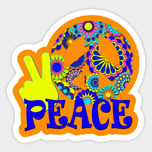 Hippie Peace Sign Sticker by AlondraHanley